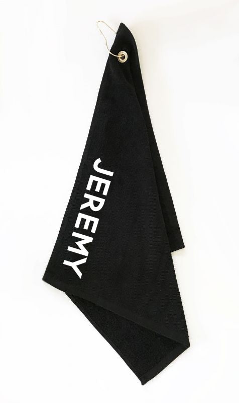 Personalized Black Golf Towels (Unisex)